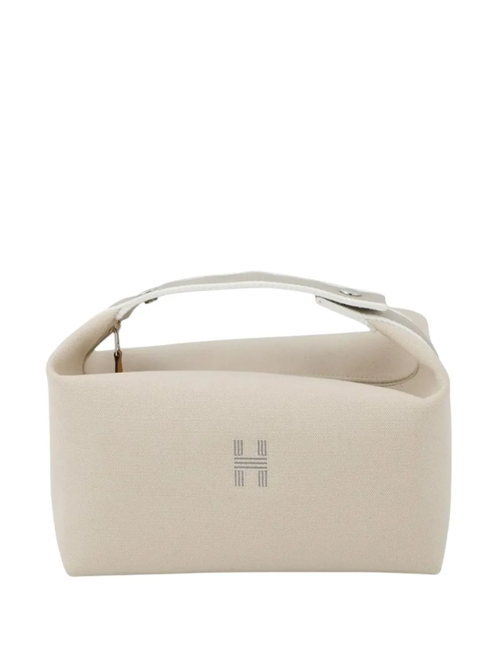Pre-owned Hermes 2012-2025 Large Canvas Bride A Brac Case Vanity Bag In Brown