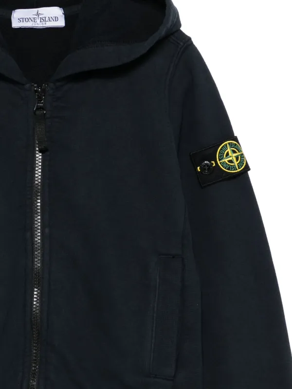 Stone Island Junior ジップアップ スウェットパーカー | ブルー