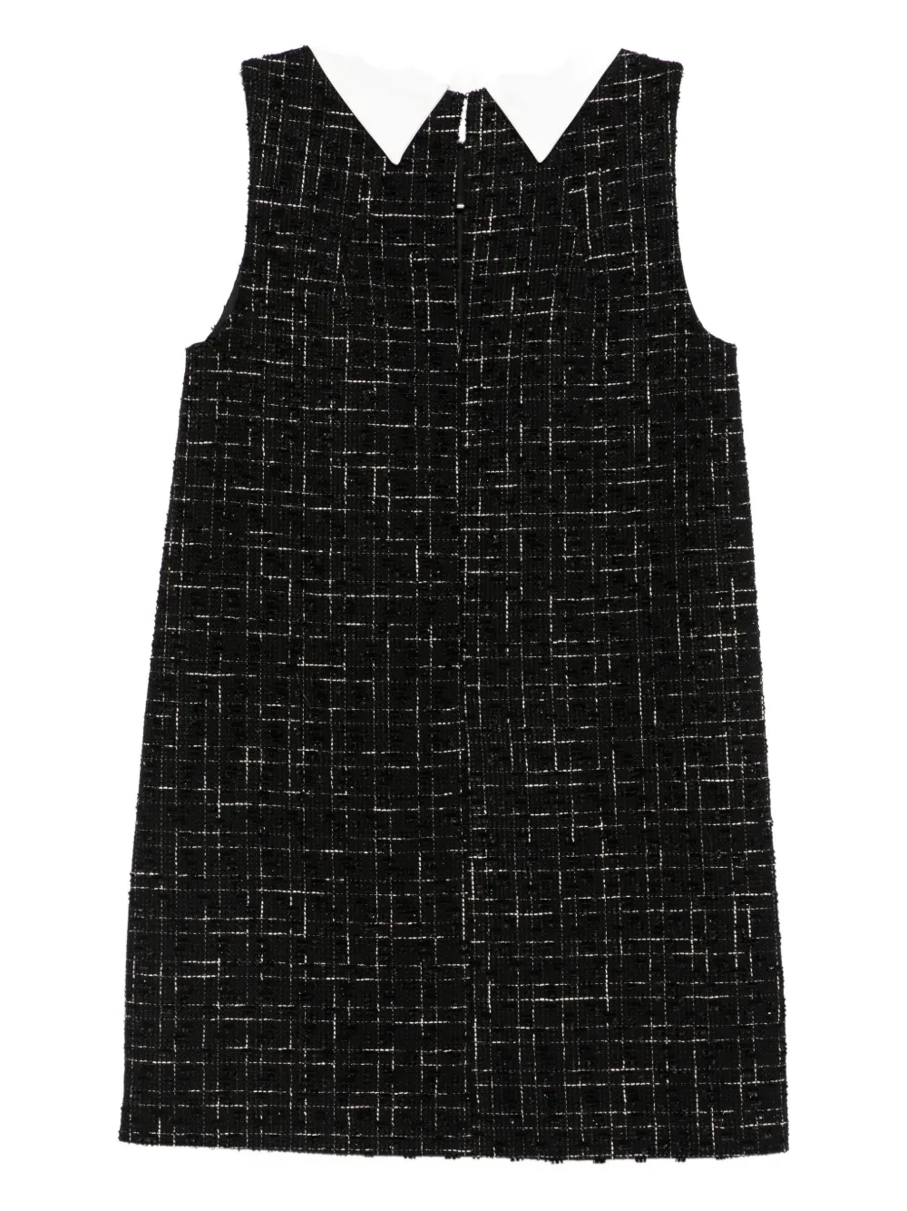 Cenere GB collared tweed dress - Zwart