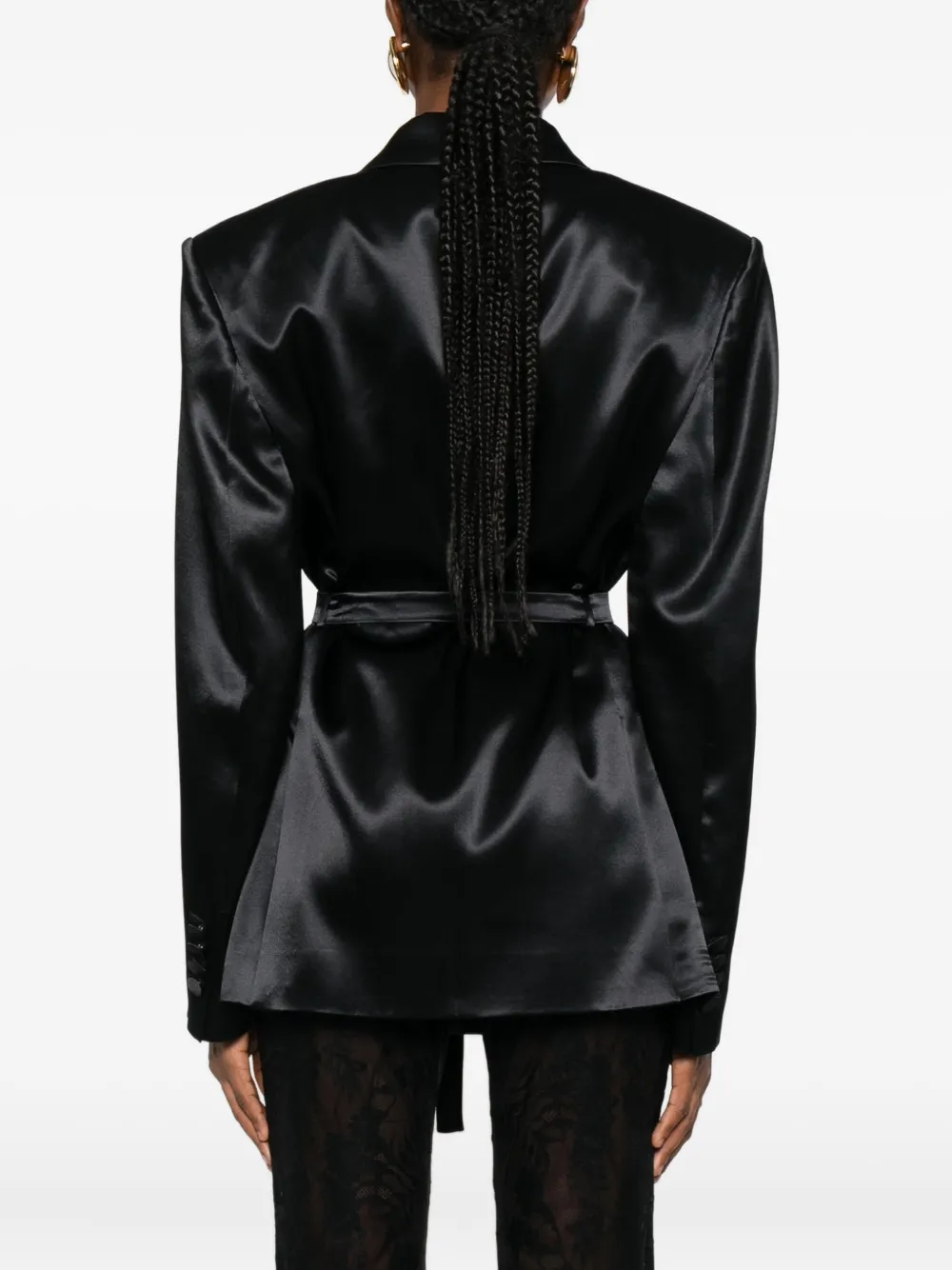 The Andamane Tie-waist Pocket Blazer In Black