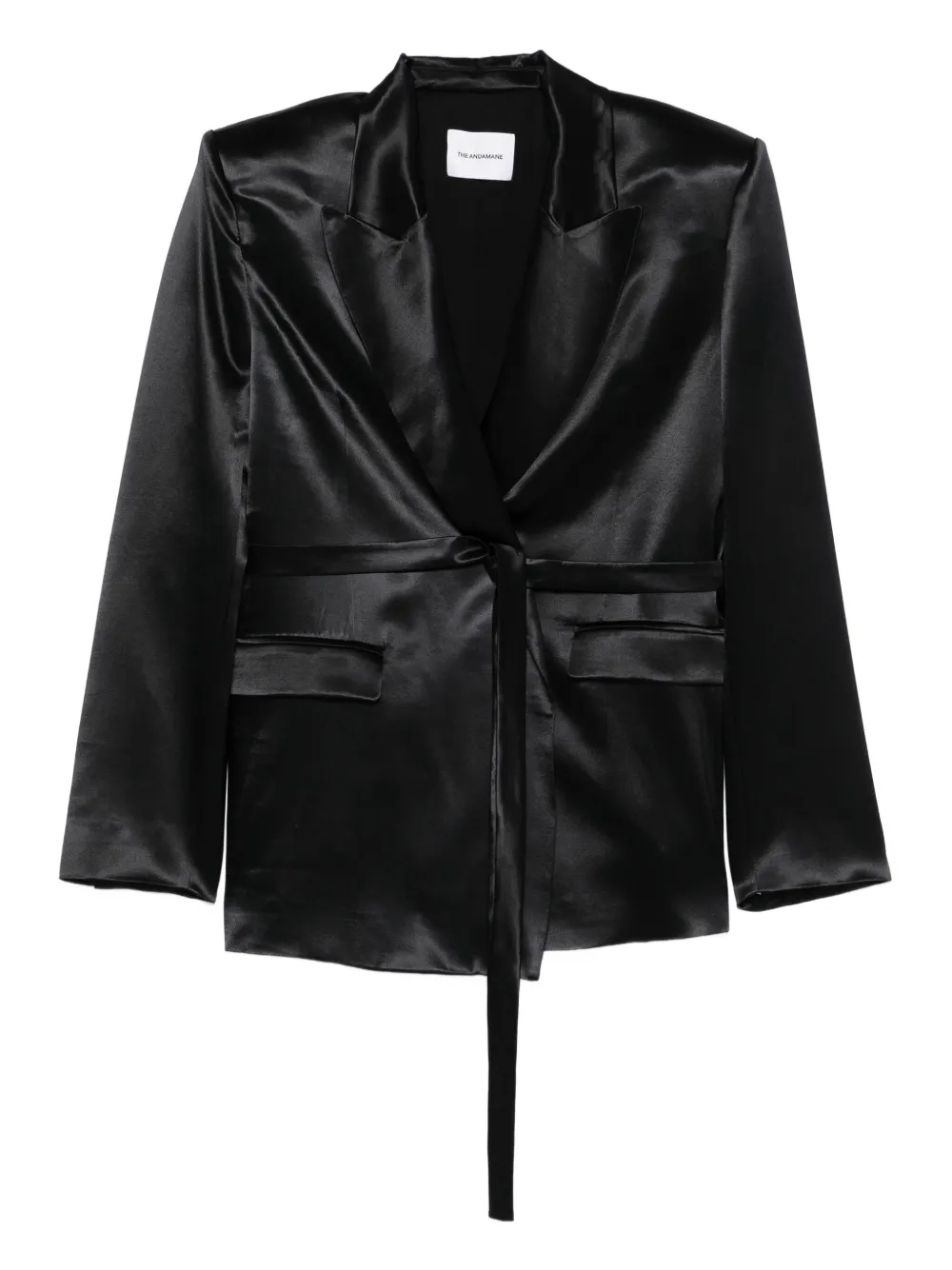 THE ANDAMANE blazer con moño en la cintura | negro | Image 1