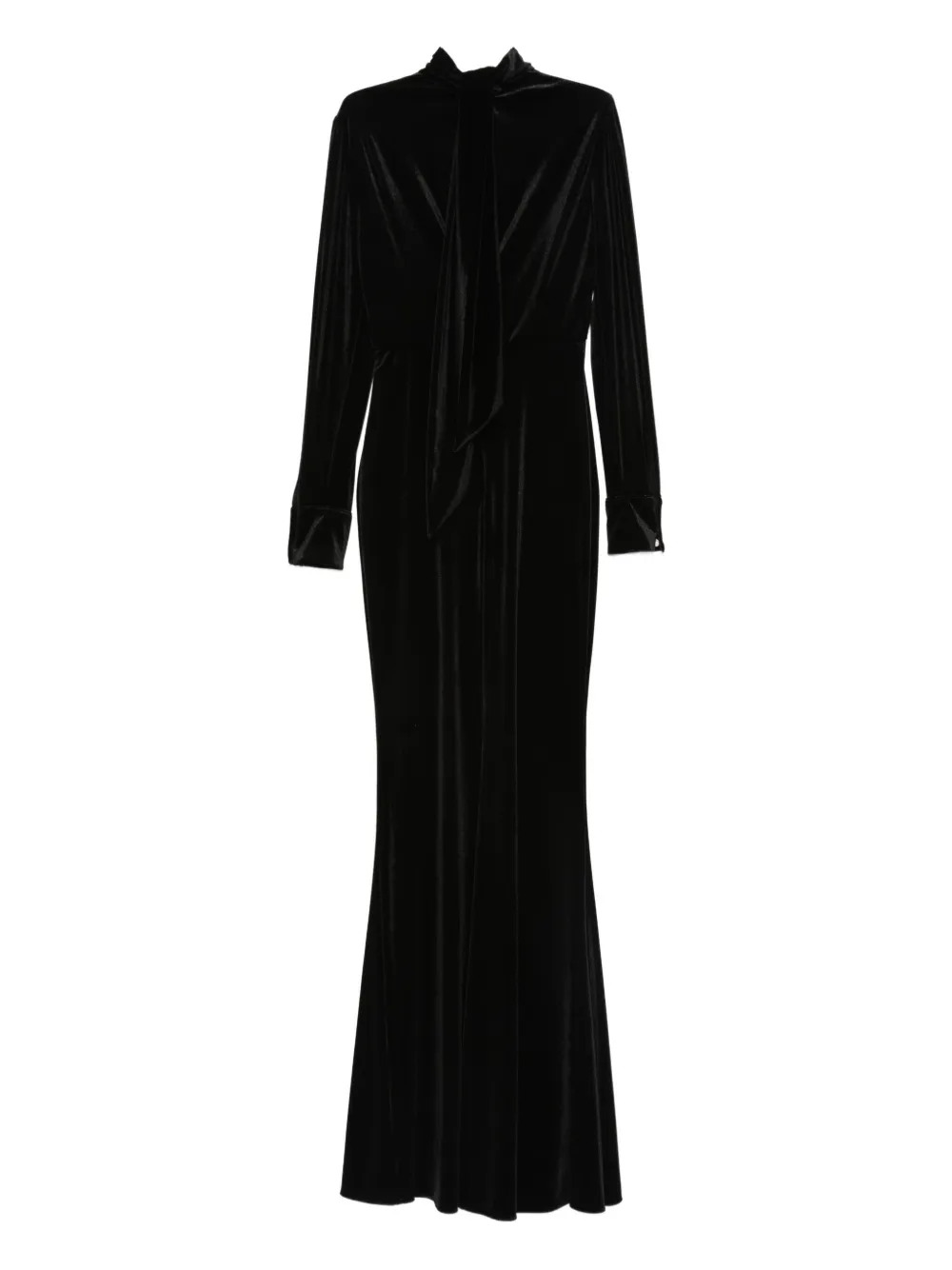 Cenere GB velvet maxi gown - Zwart