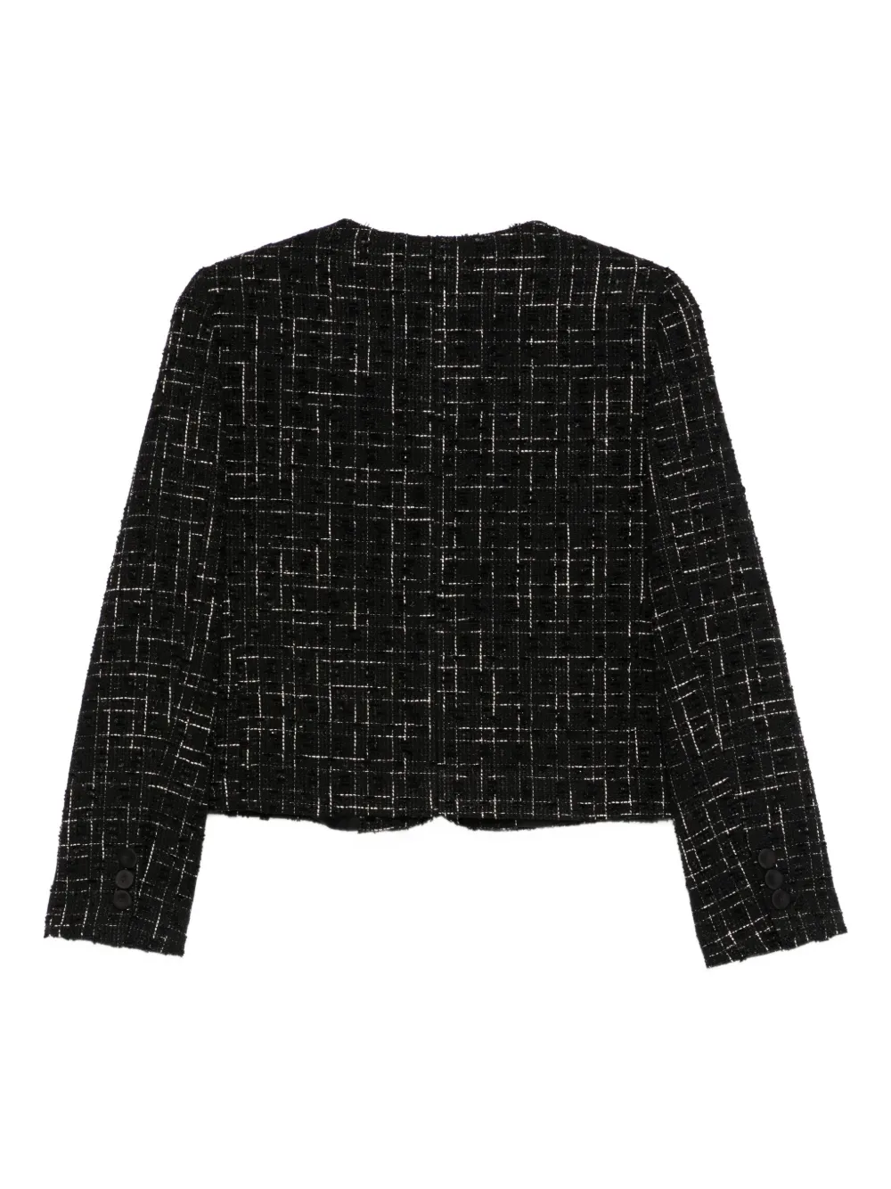 Cenere Button-down Tweed Jacket In Black