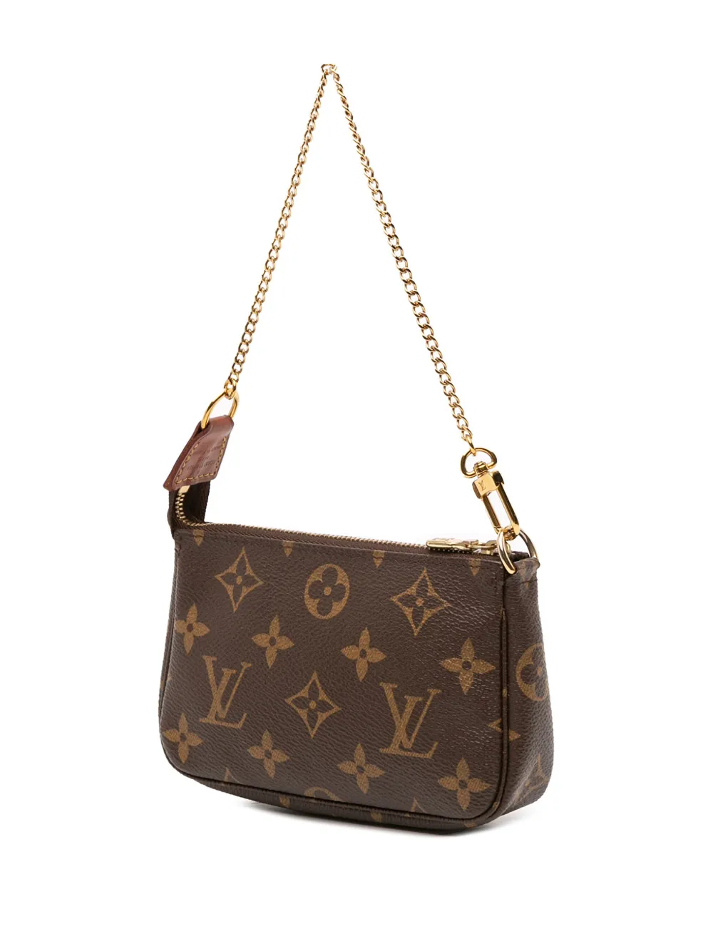 Pre-owned Louis Vuitton 2021 Monogram Mini Pochette Accessoires Handbag In Brown