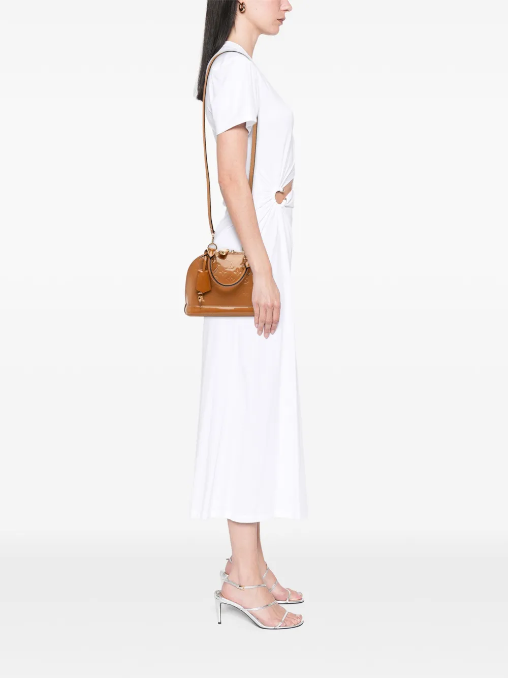 Pre-owned Louis Vuitton 2013 Monogram Vernis Alma Bb Satchel In Brown