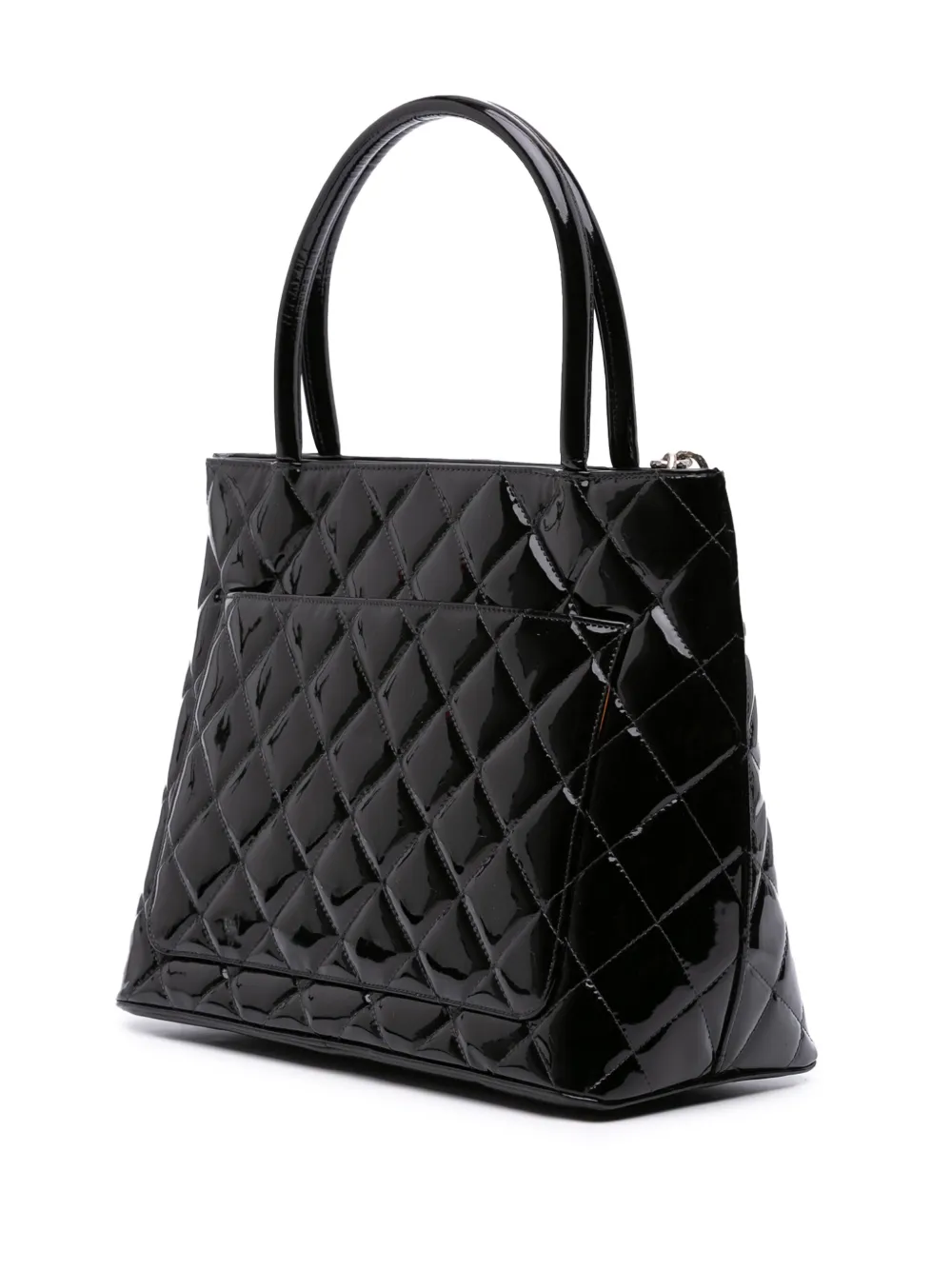 CHANEL Pre-Owned 2000-2002 パテント メダリオン ハンドバッグ
