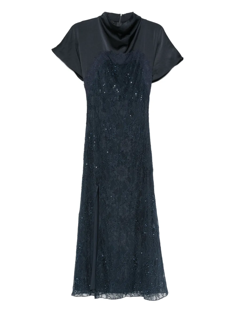 PINKO floral-lace sequin dress - Blu