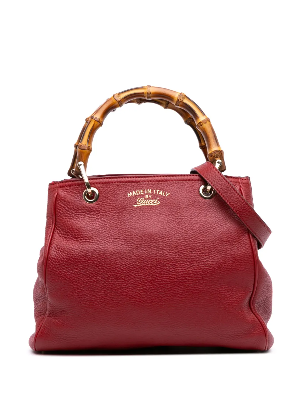 Gucci Pre-Owned 2016-2025 Small Calfskin Bamboo Shopper satchel | Red | Image 1