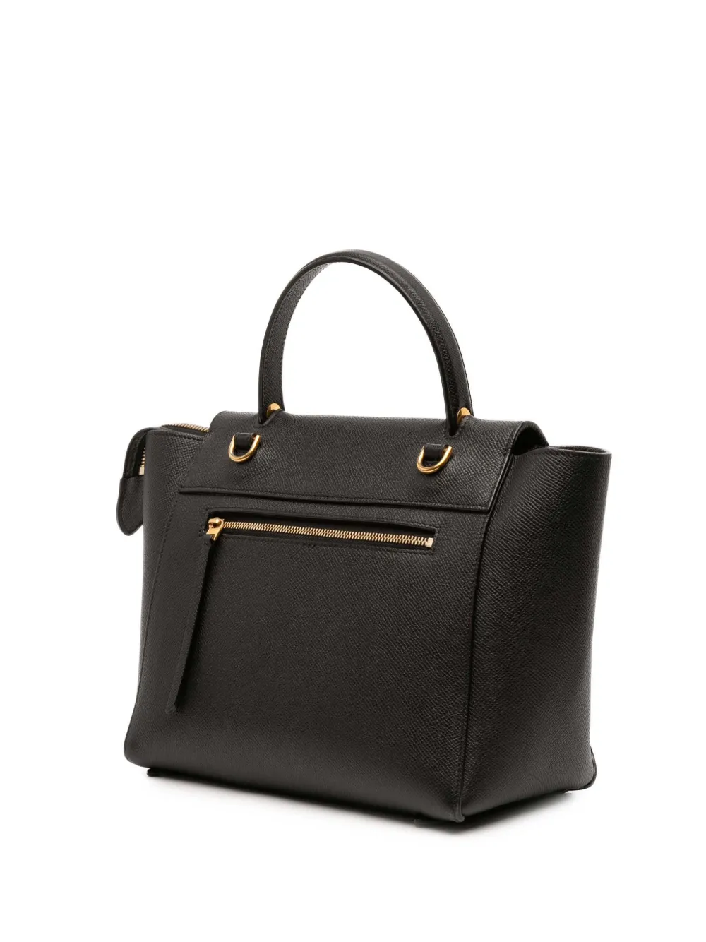 Pre-owned Celine 2000-2025 Micro Grained Calfskin Belt Bag Satchel In Black