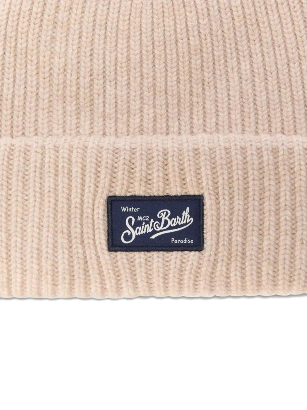 Mc2 Saint Barth Berry Ribbed Beanie In Neutral
