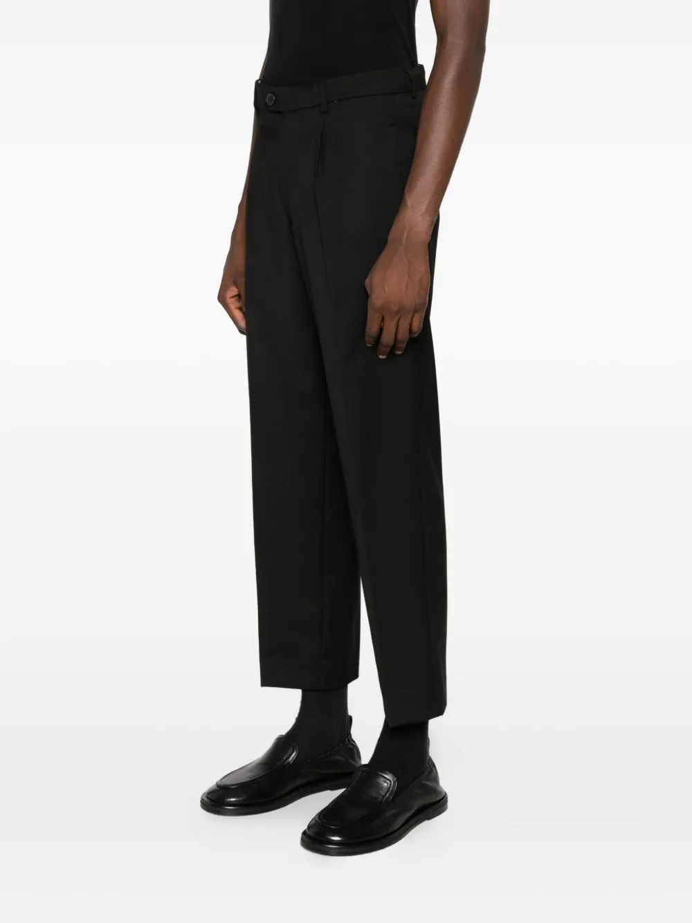  Amaranto Pleated Trousers - Black 