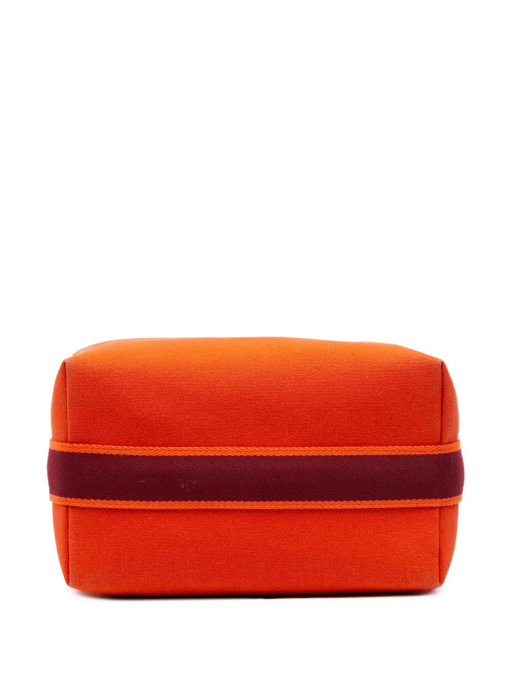 Pre-owned Hermes 2021-2025 Large Canvas Bride A Brac Case Vanity Bag In Orange