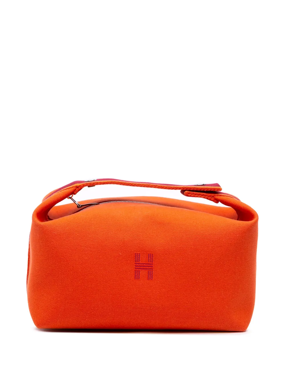 Hermès Pre-Owned 2021-2025 Large Canvas Bride A Brac Case vanity bag | Orange | Image 1