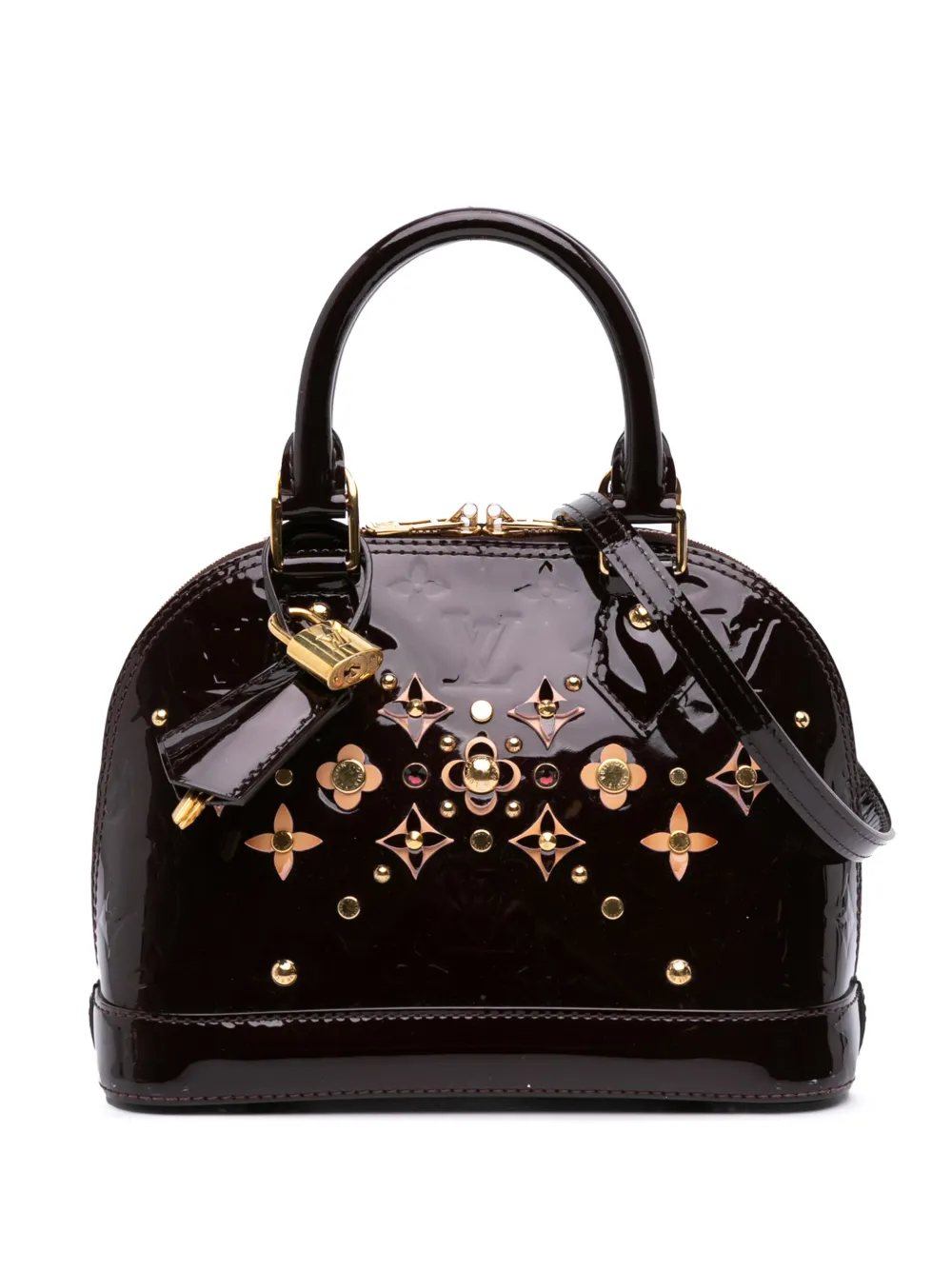 Louis Vuitton Pre-Owned 2016 ヴェルニ フラワー アルマ BB サッチェルバッグ - パープル Louis Vuitton Pre-Owned 2016 ヴェルニ フラワー アルマ BB サッチェルバッグ - パープル