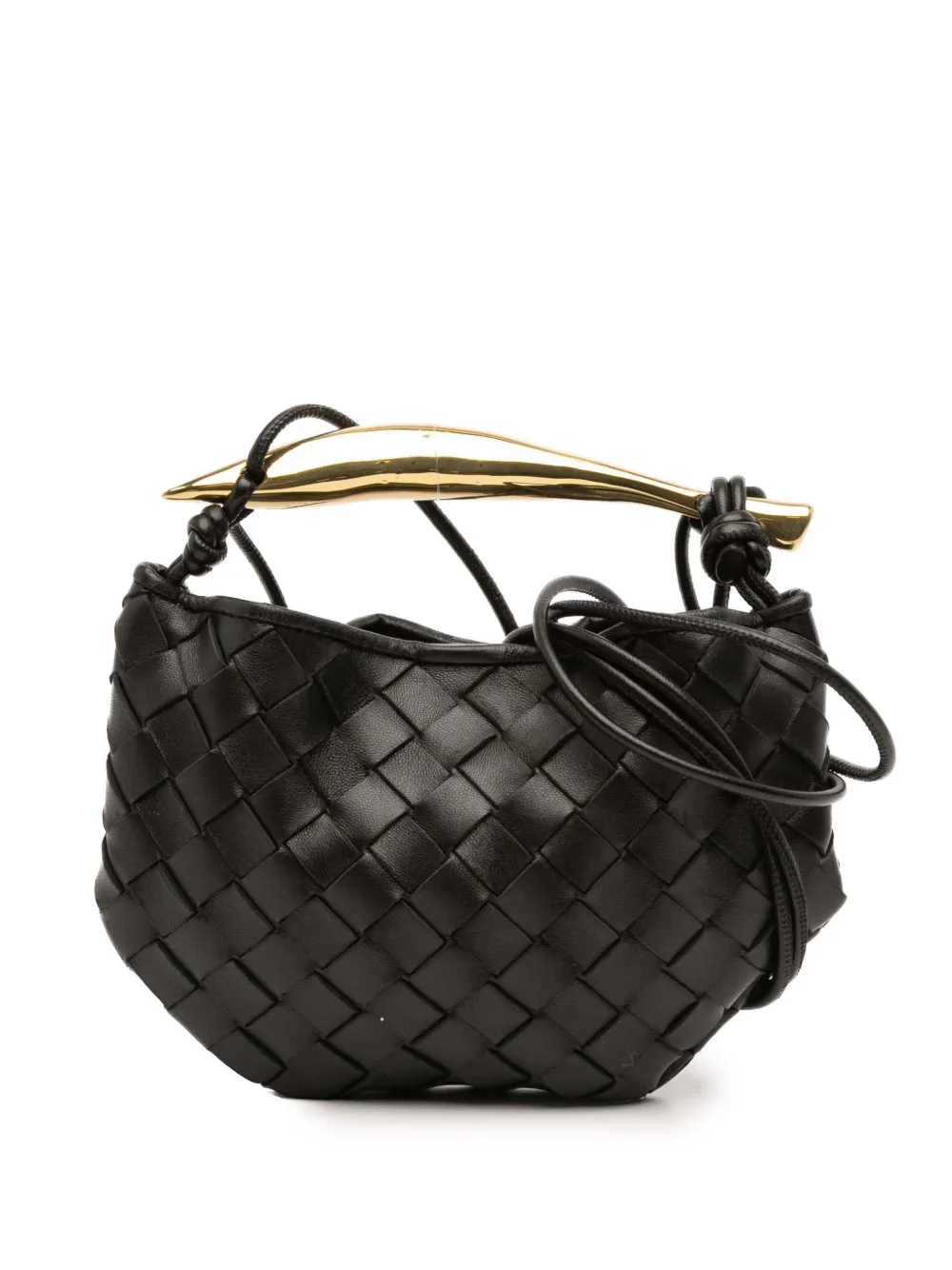 Bottega Veneta Pre-Owned Borsa a tracolla Intrecciato Sardine Baby in pelle di agnello 2021-2025 - Nero