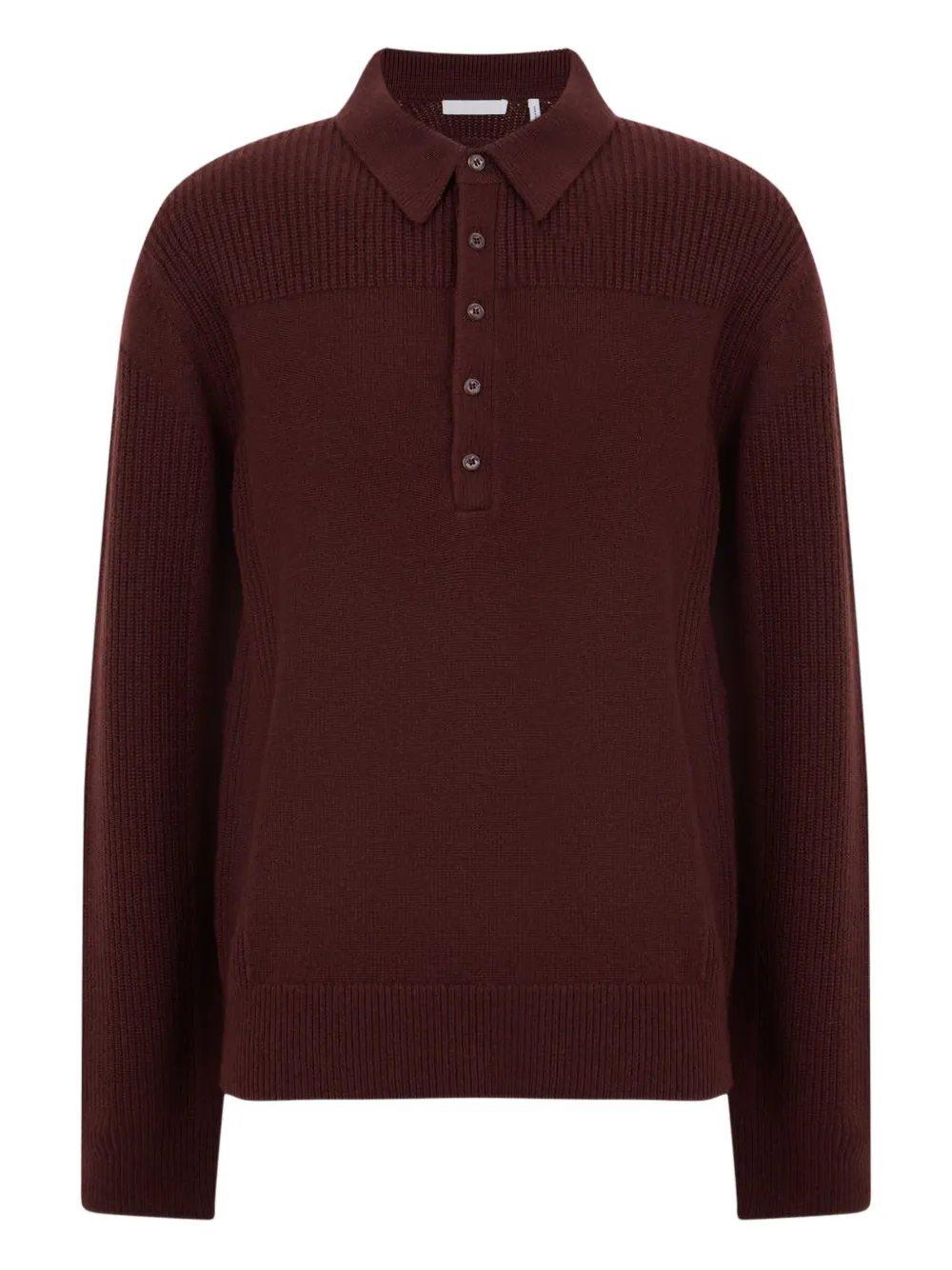 Helmut Lang Block Polo Jumper In Brown