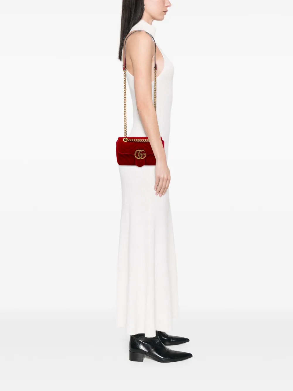 Gucci Pre-Owned 2016-2025 Small GG Marmont Matelasse Velvet shoulder bag | Pre-Owned | Image 2