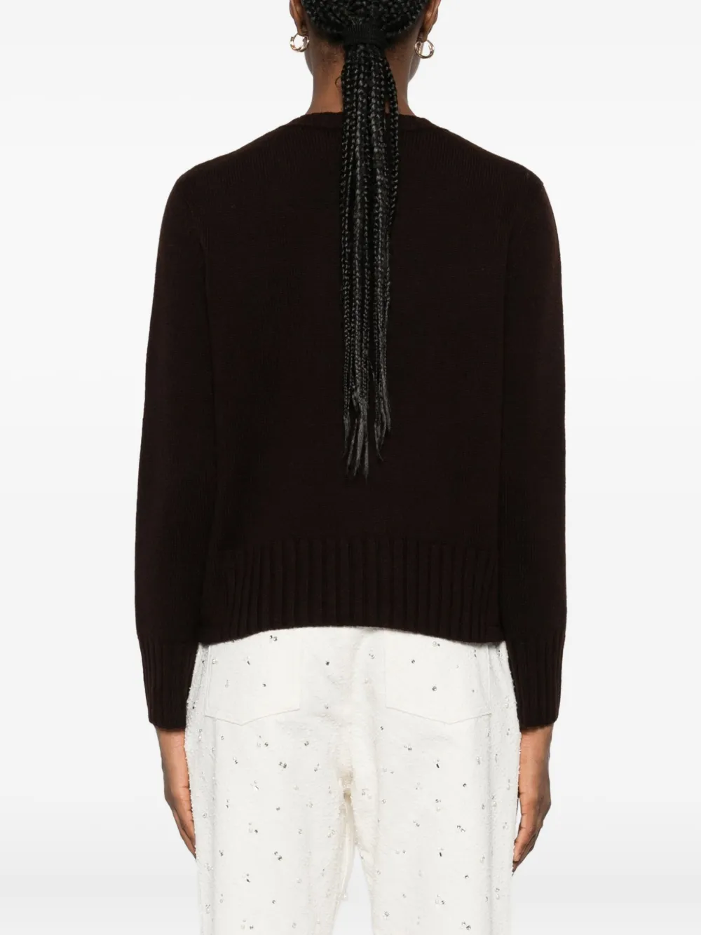 Be You Ribbed Sweater In Brown