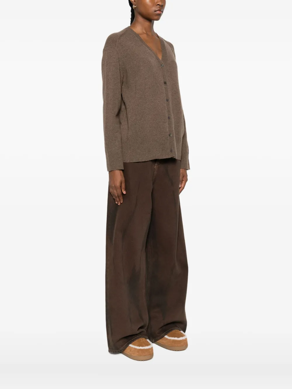 Be You Buttoned Cardigan In Brown