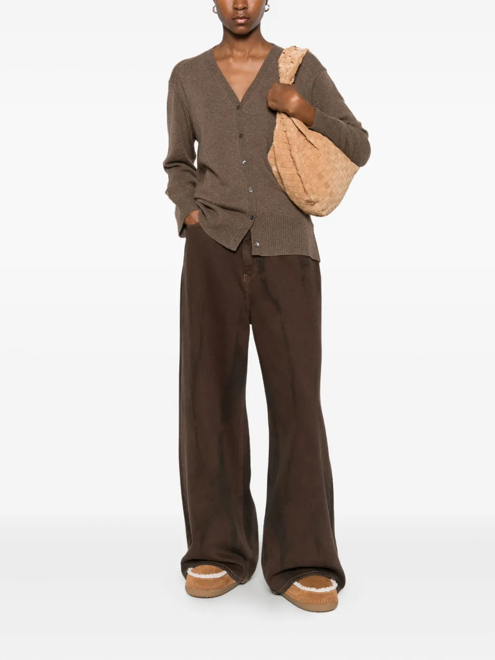 Be You Buttoned Cardigan In Brown