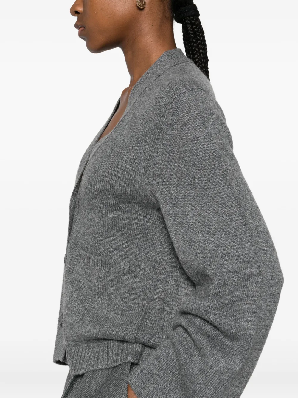 Be You Pocketed Buttoned Cardigan In Gray