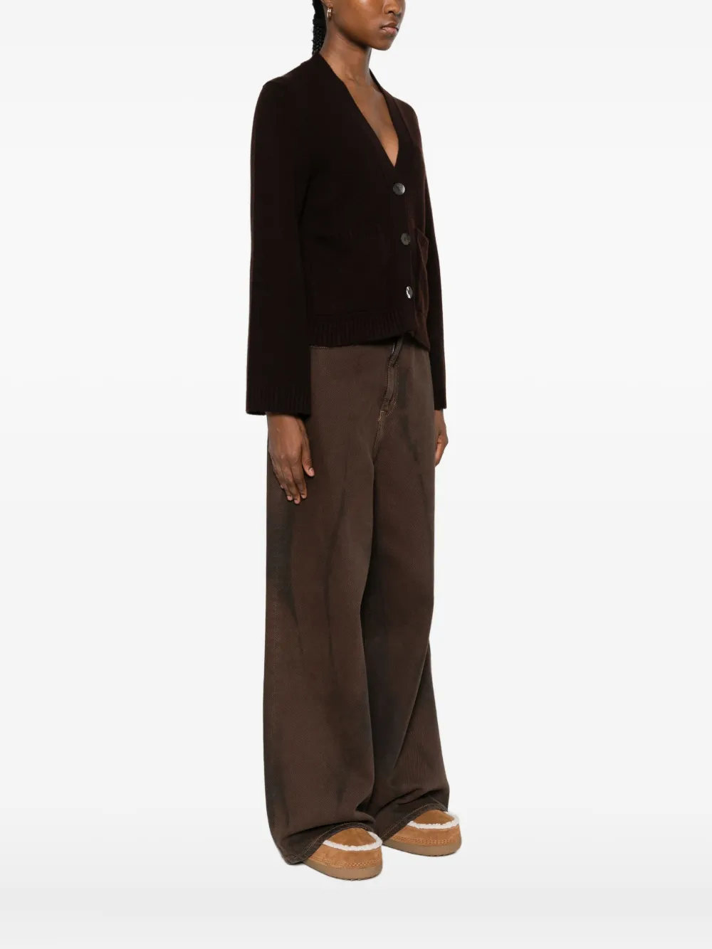 Be You V-neck Cardigan In Brown
