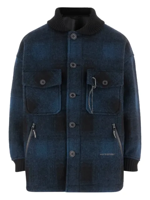 and Wander button checked jacket