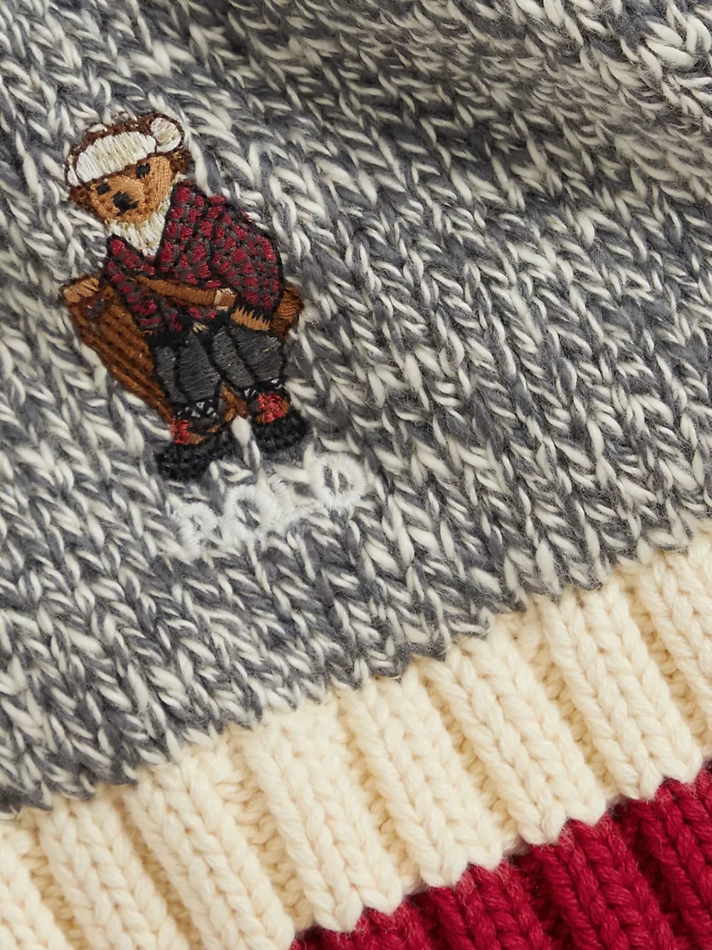 POLO RALPH LAUREN KIDS Gebreide tweedelige set met borduurwerk Grijs