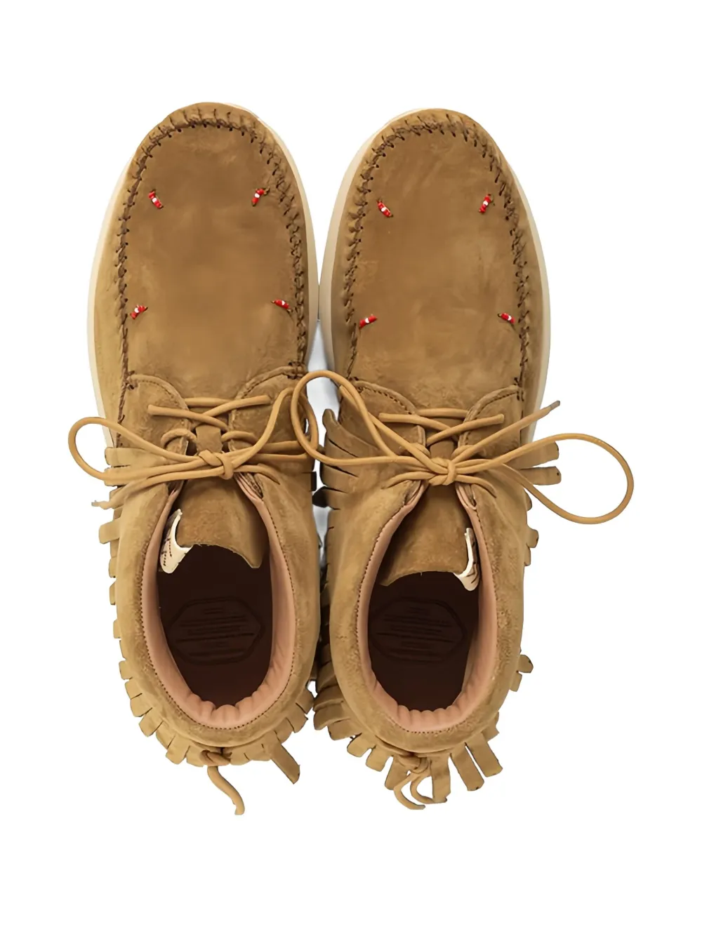 Visvim Fringed Beaded Boots In Brown