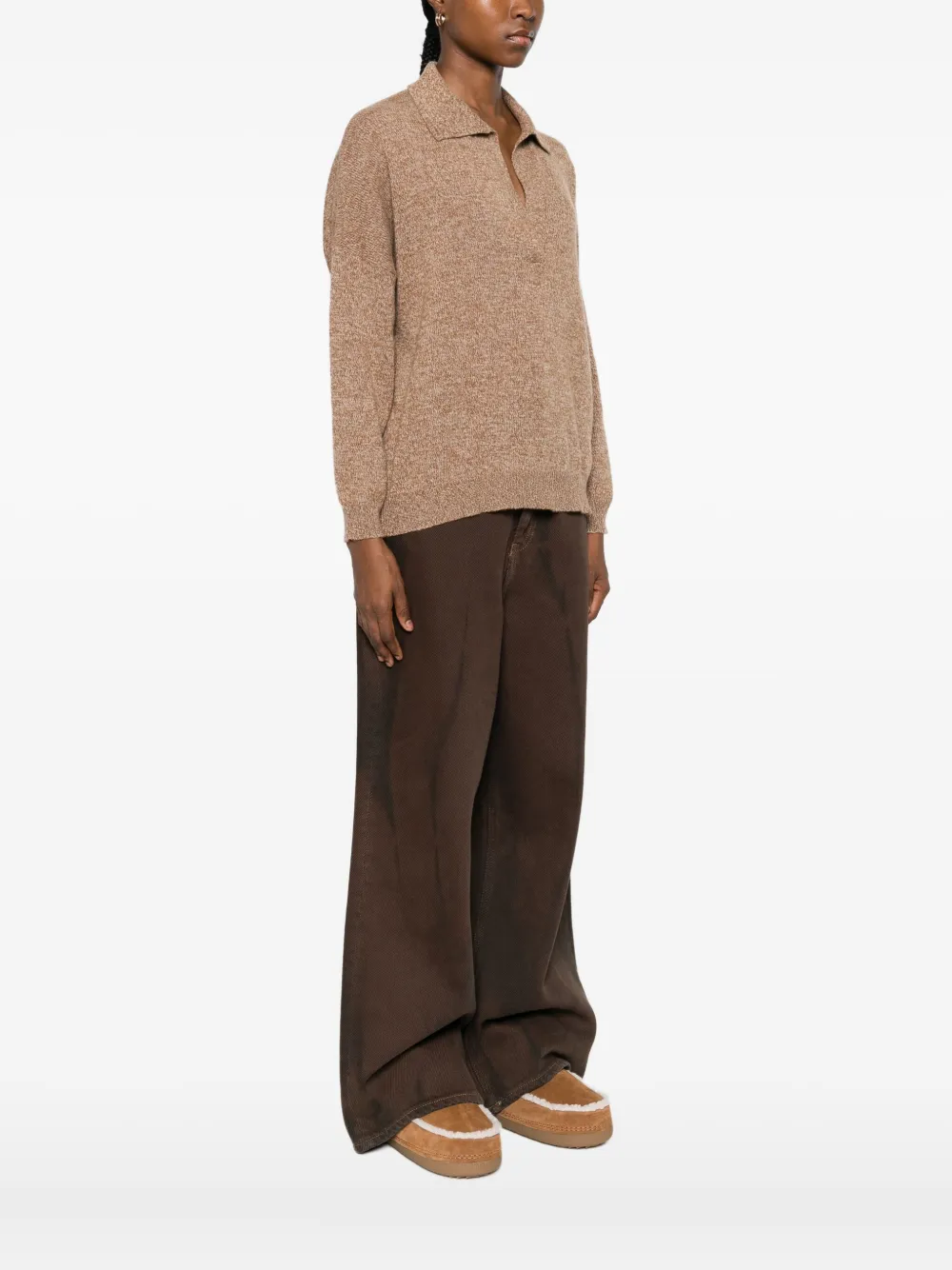Be You Collared Sweater In Neutral
