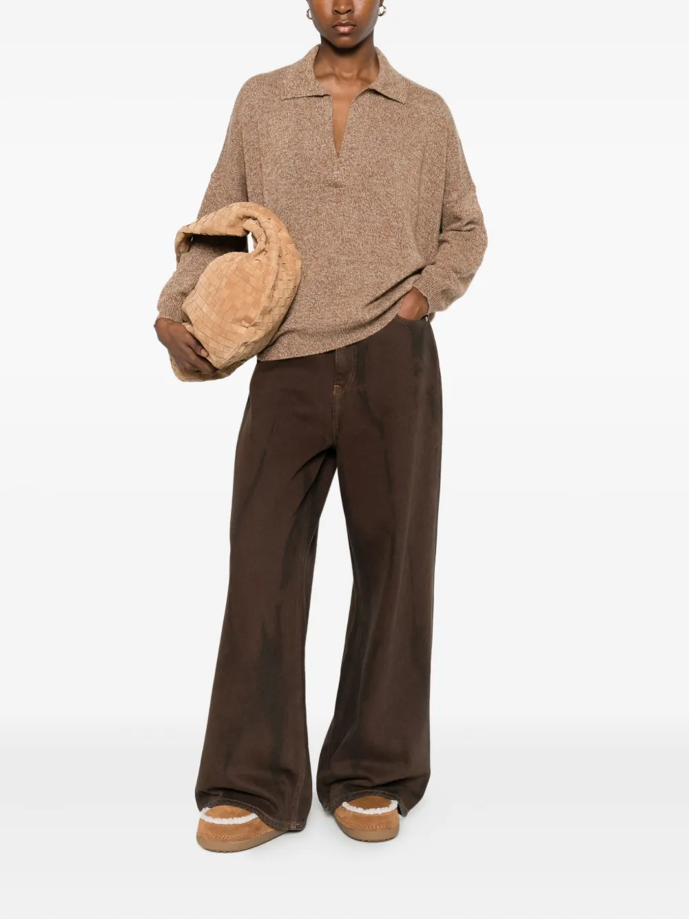Be You Collared Sweater In Neutral