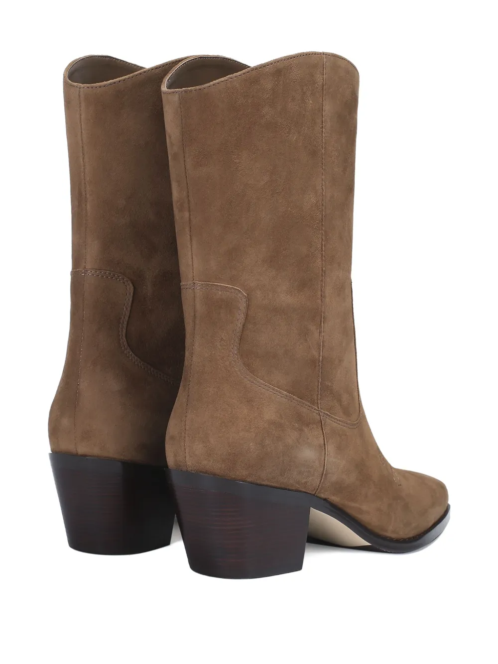 Potamy Suede Cowboy Boots In Brown