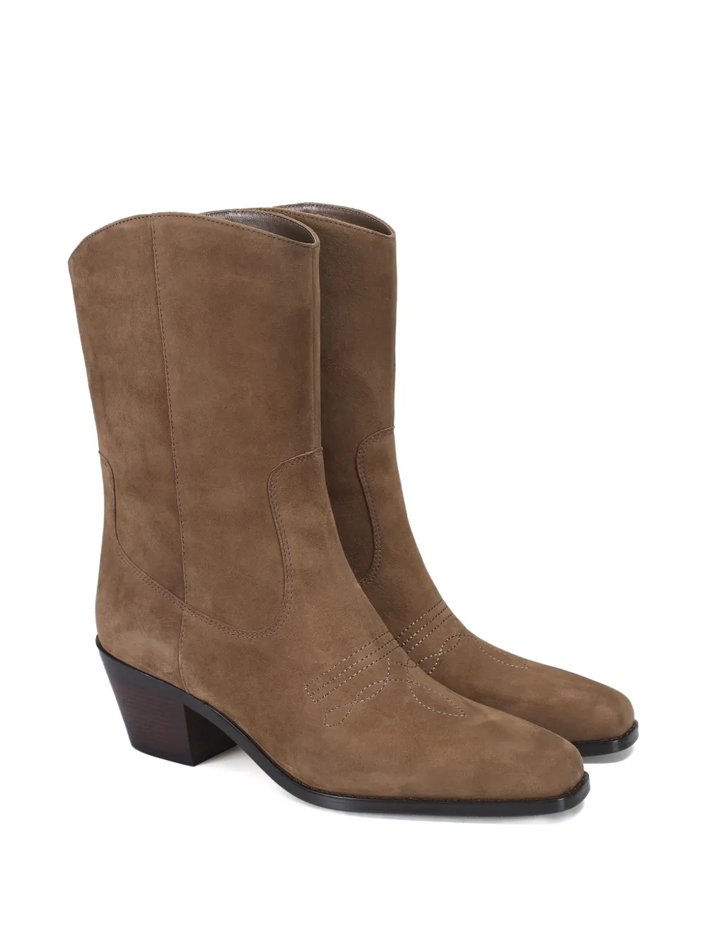 Potamy Suede Cowboy Boots In Brown