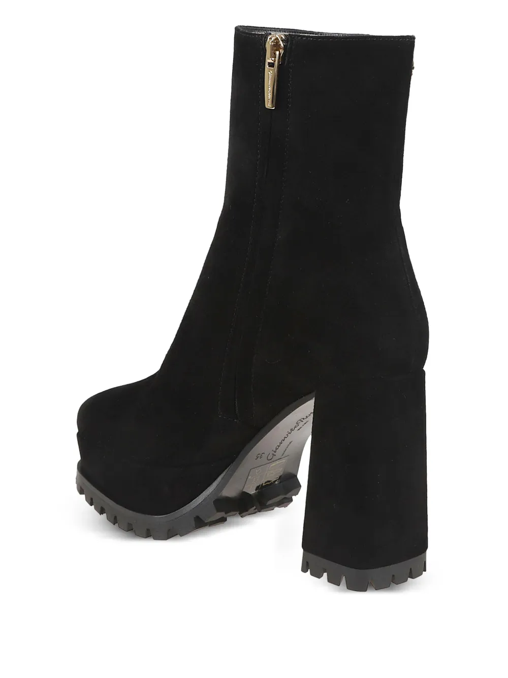 Gianvito Rossi 105 mm Harlem enkellaarzen met plateauzool Zwart