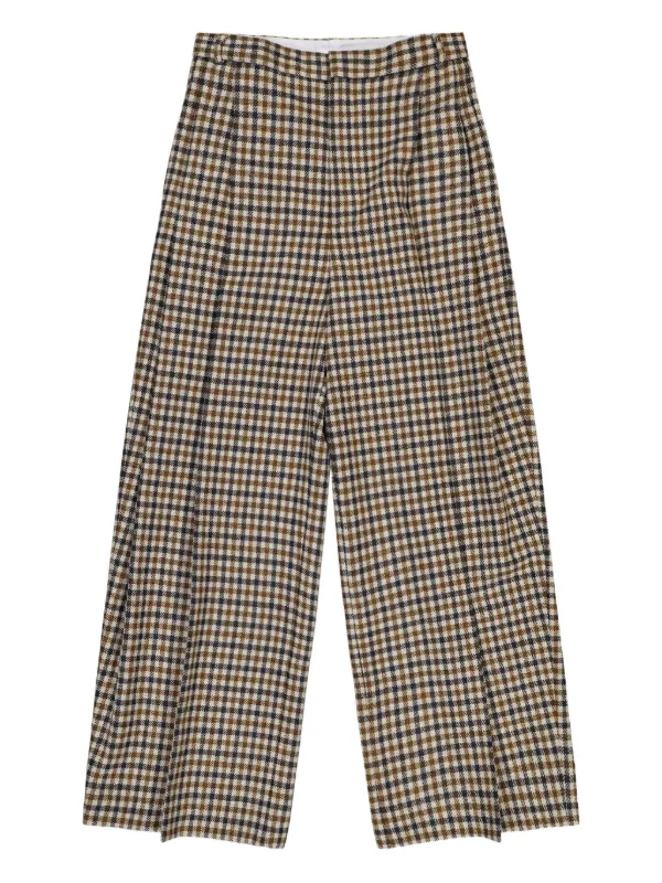 Walter Van Beirendonck Sun Checked Trousers in Brown
