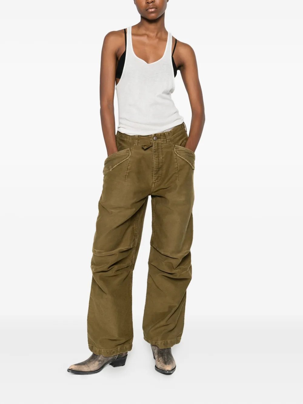 R13 cotton trousers - Groen