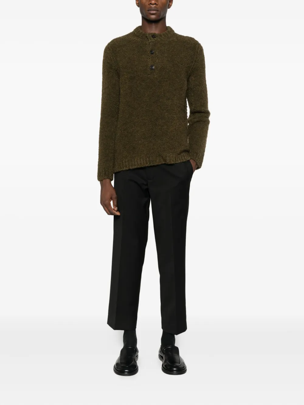 AMARANTO Trui met knoopsluiting - Groen