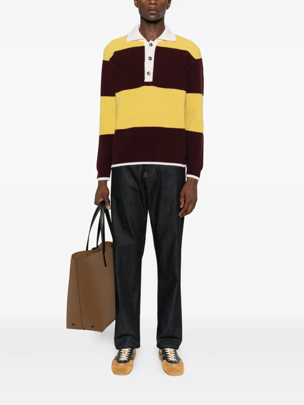 AMARANTO Gestreept poloshirt - Geel