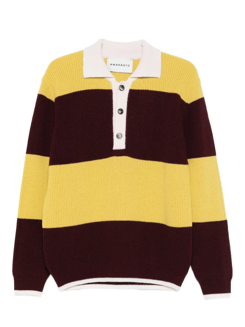 AMARANTO  playera tipo polo con rayas estampadas | amarillo | Image 1