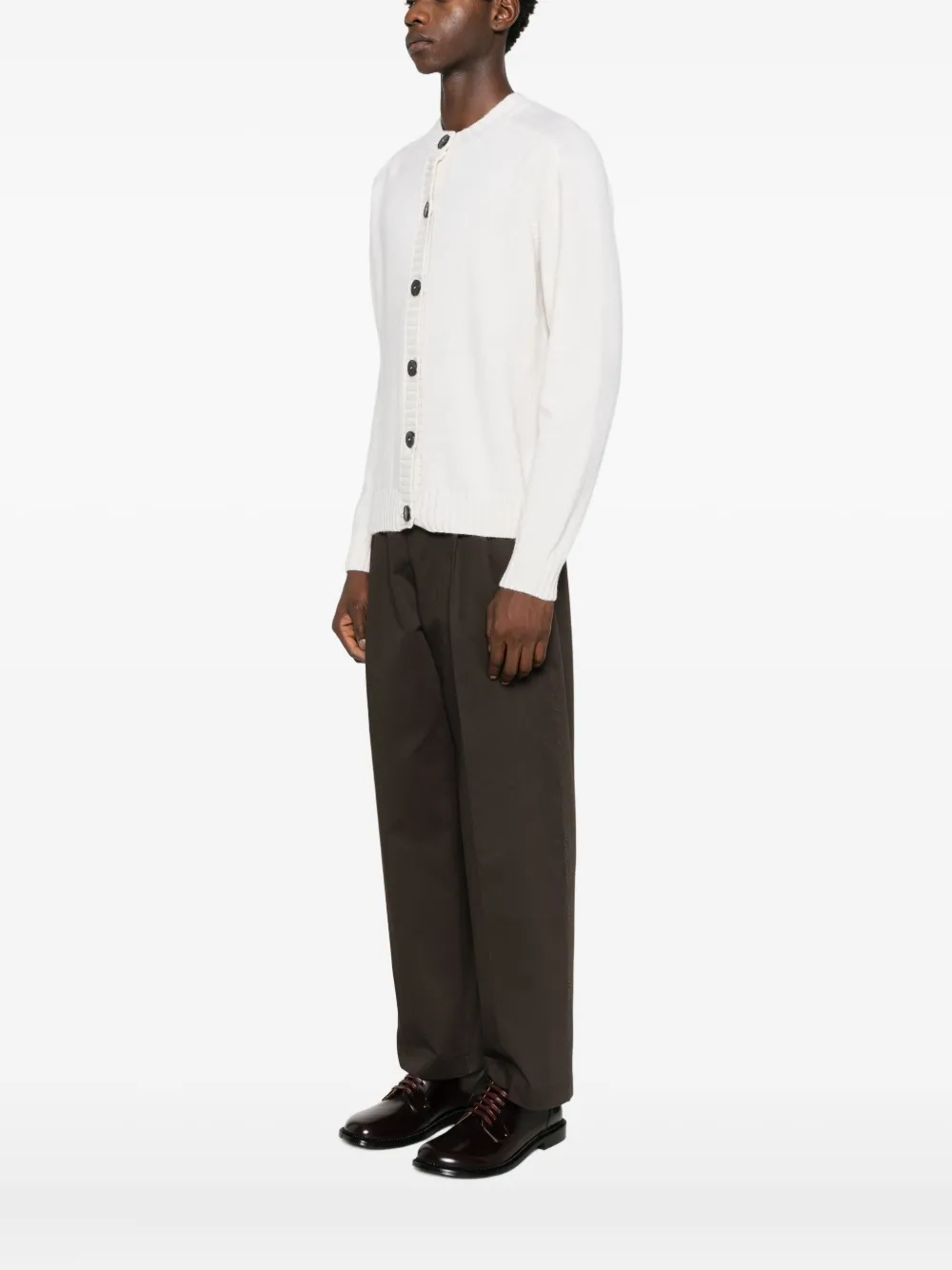  Amaranto Buttoned Cardigan - White 