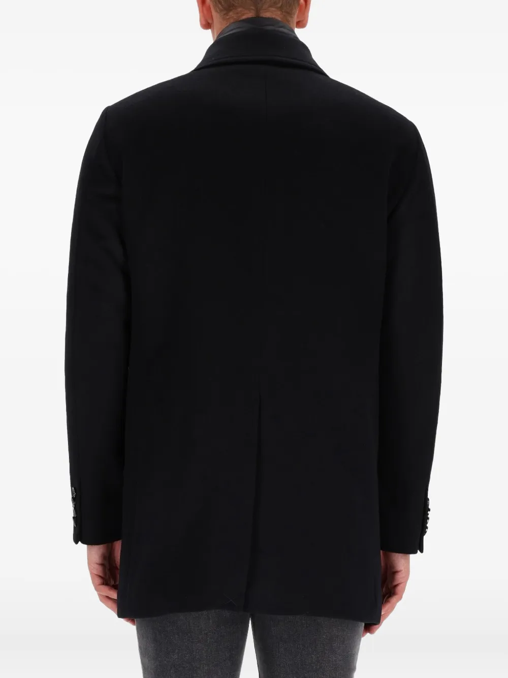 Moorer Notched Lapel Coat Buttoned Cuffs Pockets In Black