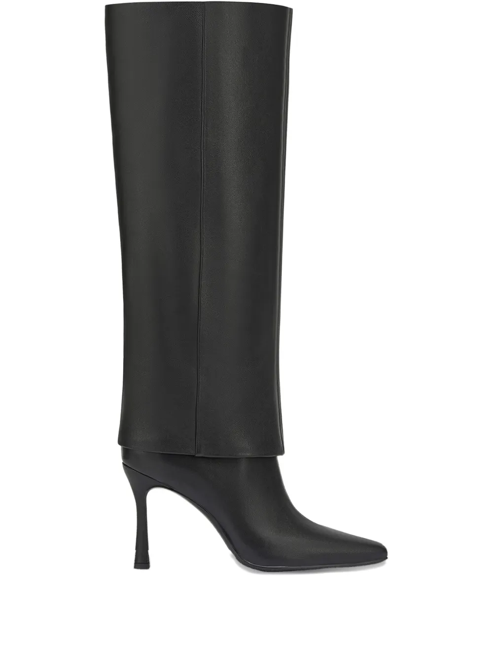 Potamy Leather Heeled Knee-high Boots In Black