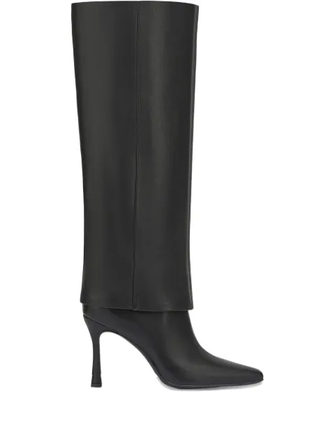 POTAMY leather heeled knee-high boots