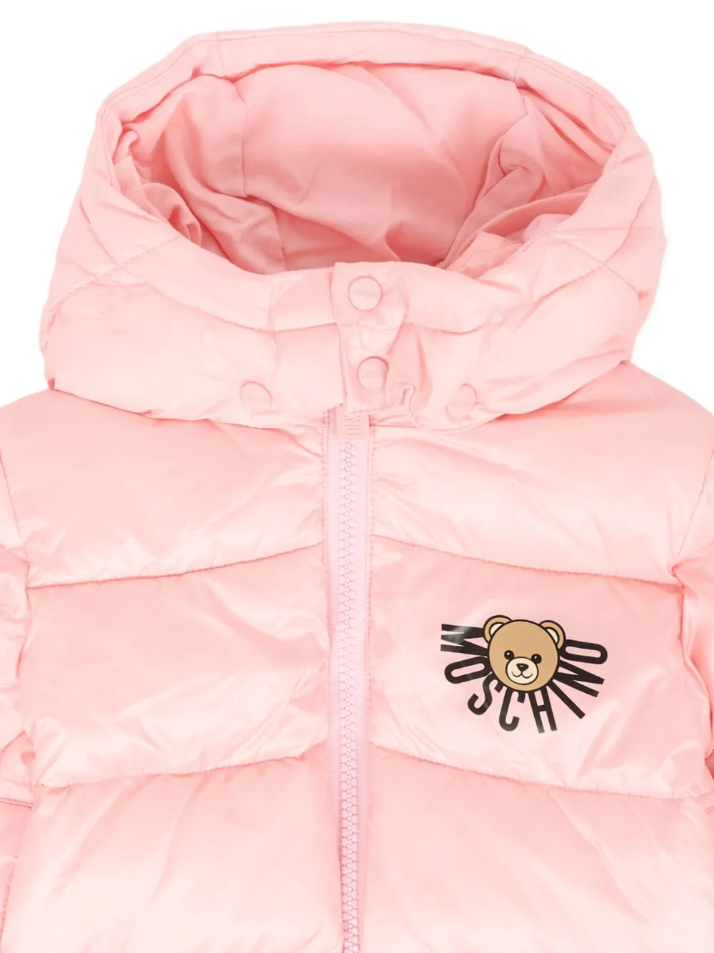 Moschino Kids Jack met capuchon en applicatie Roze