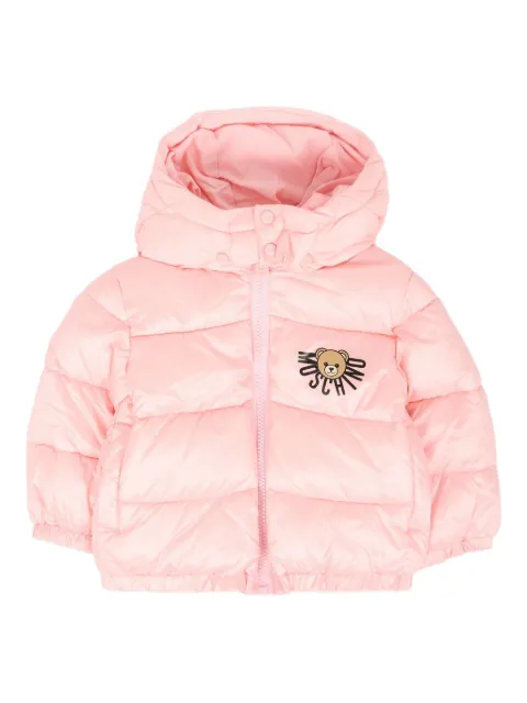 Moschino Kids hooded appliqué jacket