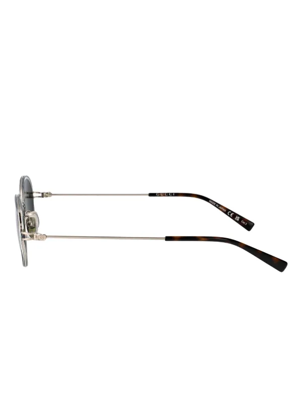Gucci GG1980S 005 Sunglasses Transparent Cloudy Grey/Silver Oval Frame GUCCI SUNGLASSES - GG1980S 005 52 main image 4