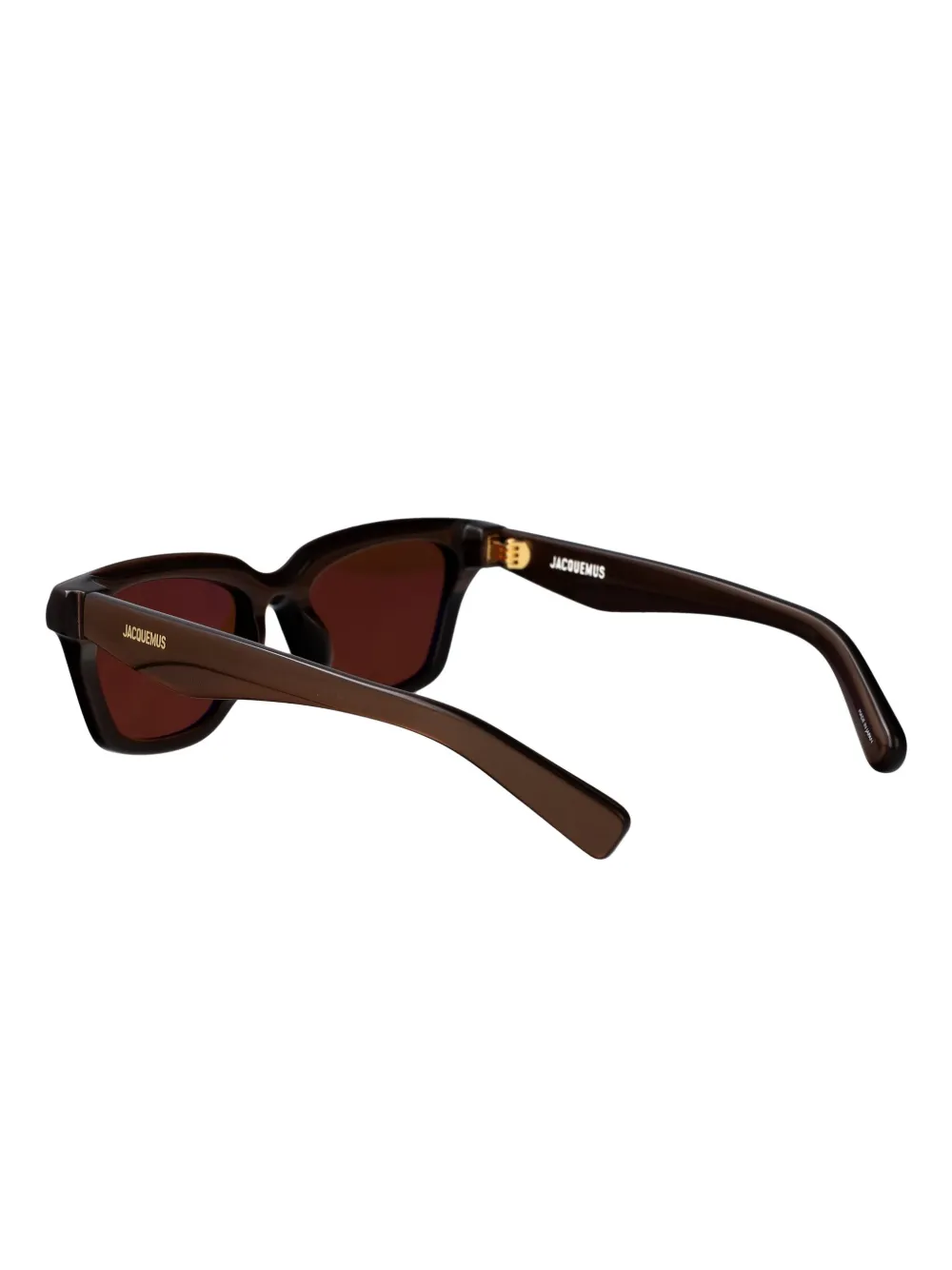 Jacquemus Carre zonnebril met rechthoekig montuur Bruin
