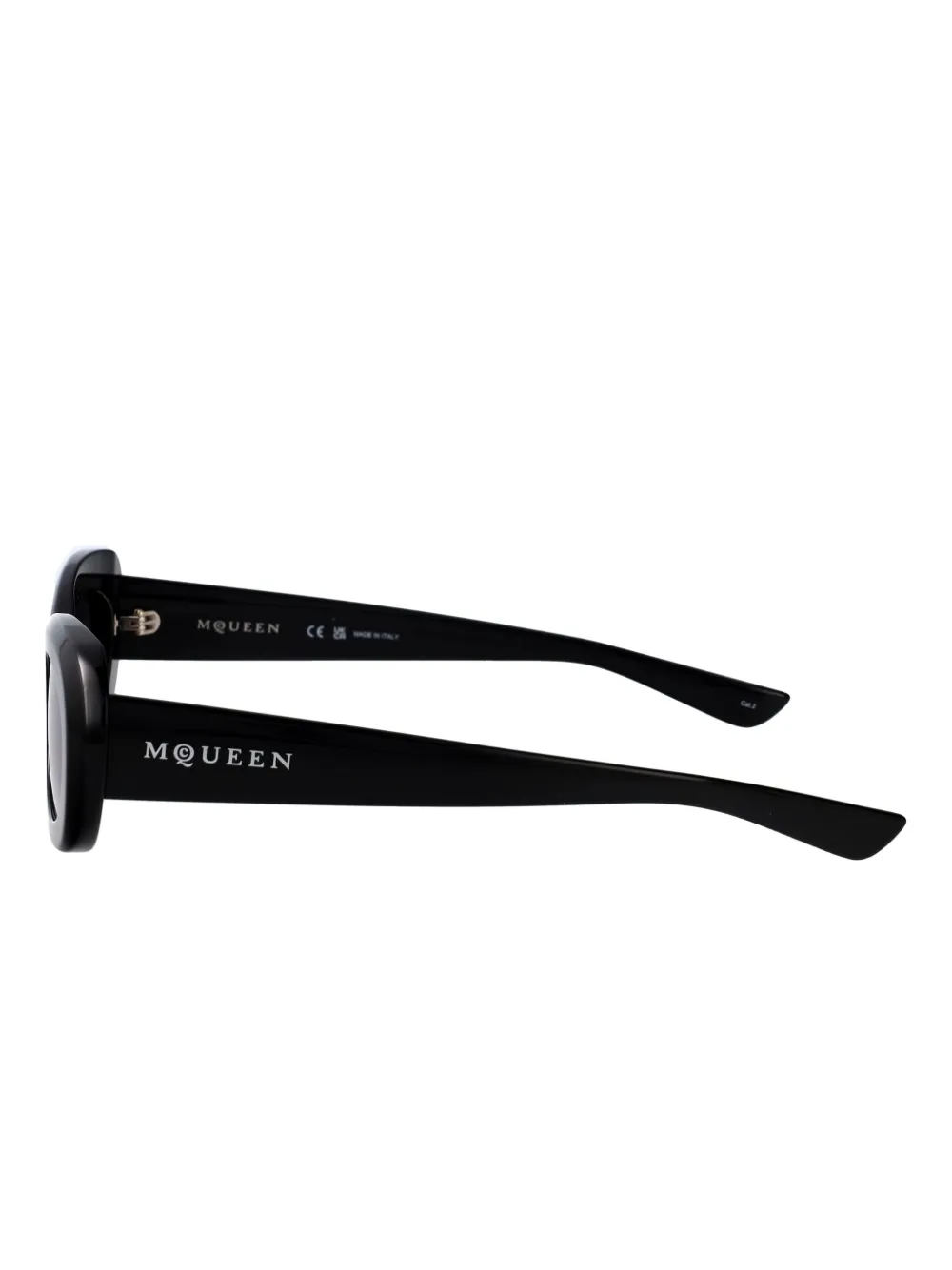 Alexander McQueen Eyewear Zonnebril met ovalen montuur Zwart