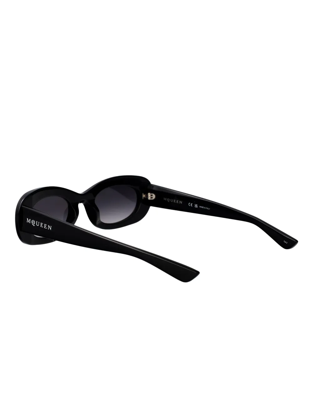Alexander McQueen Eyewear Zonnebril met ovalen montuur Zwart