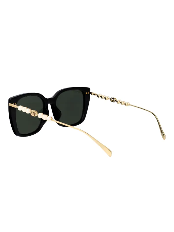 Gucci Eyewear pearl-embellishment square-frame Sunglasses  display picture 1